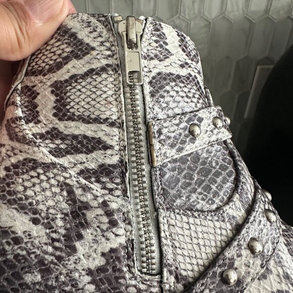 Snake Print Ankle Boots With Studded Straps & Buckles By Jane And The Shoe - Picture 10 of 11
